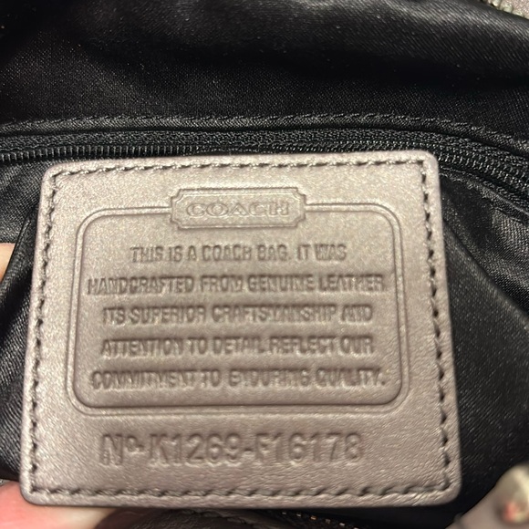 COACH STUDDED DUFFEL CROSSBODY APPLIQUE GRAFHITE LEATHER F16178 - Picture 5 of 6